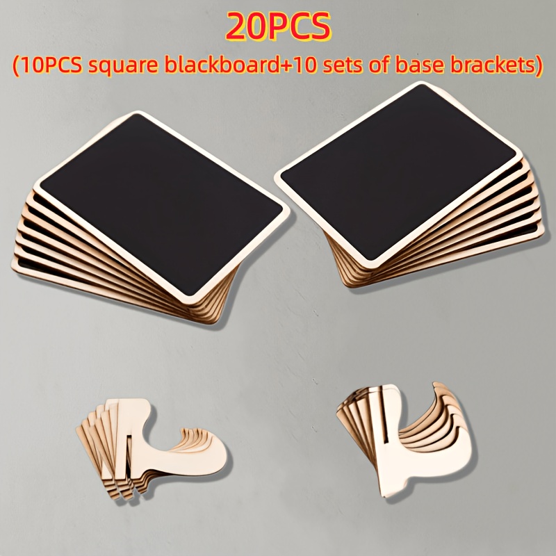 TEMU 20pcs (10pcs Square Mini   10 Sets Of Base Stands) Square Wooden Mini , Desktop Decorations, Ideal Gifts For Christmas, Halloween, Thanksgiving,