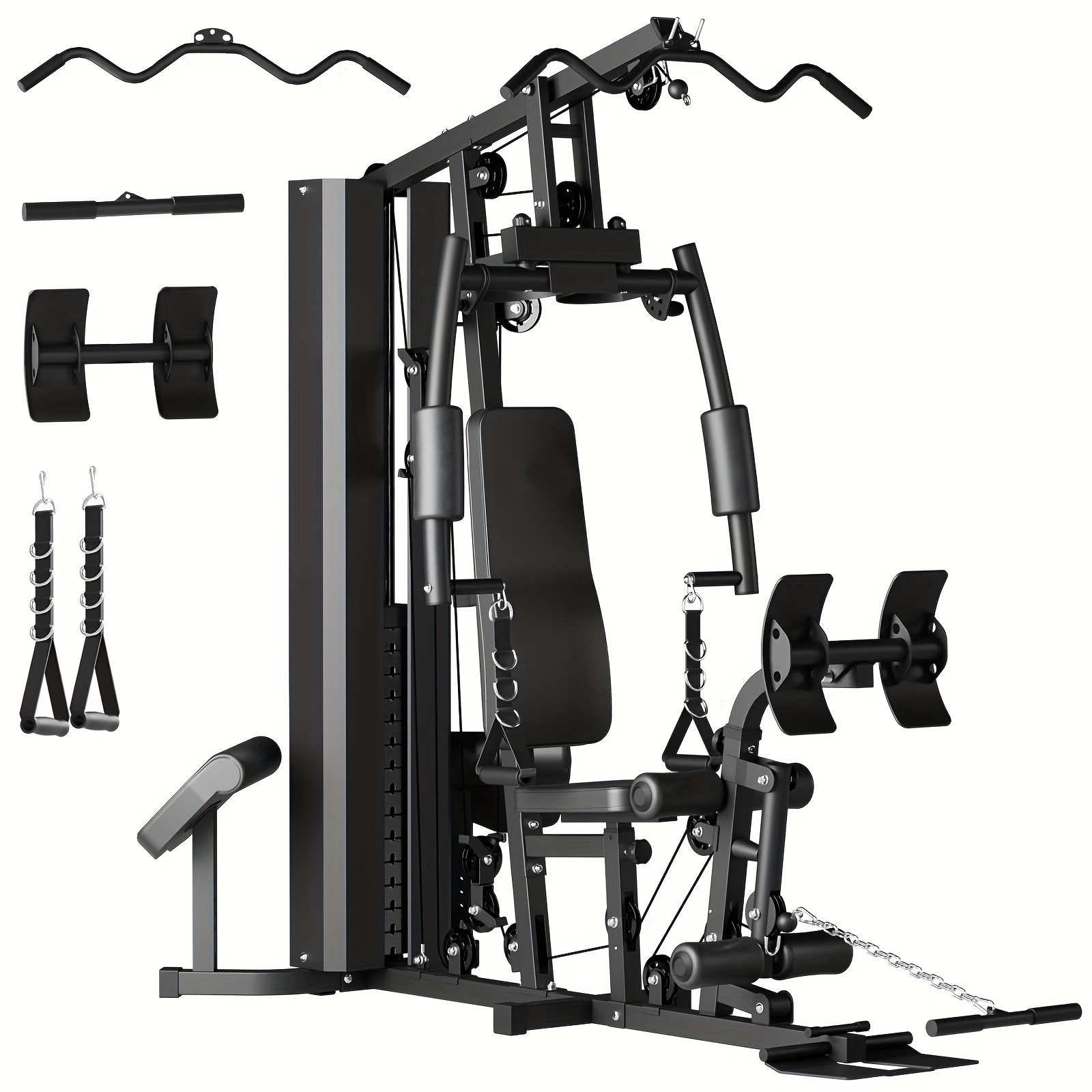 

Home Gym Station, Workout Station With 150lbs Weight Stack, Home Gym Equipment For All Body Training.