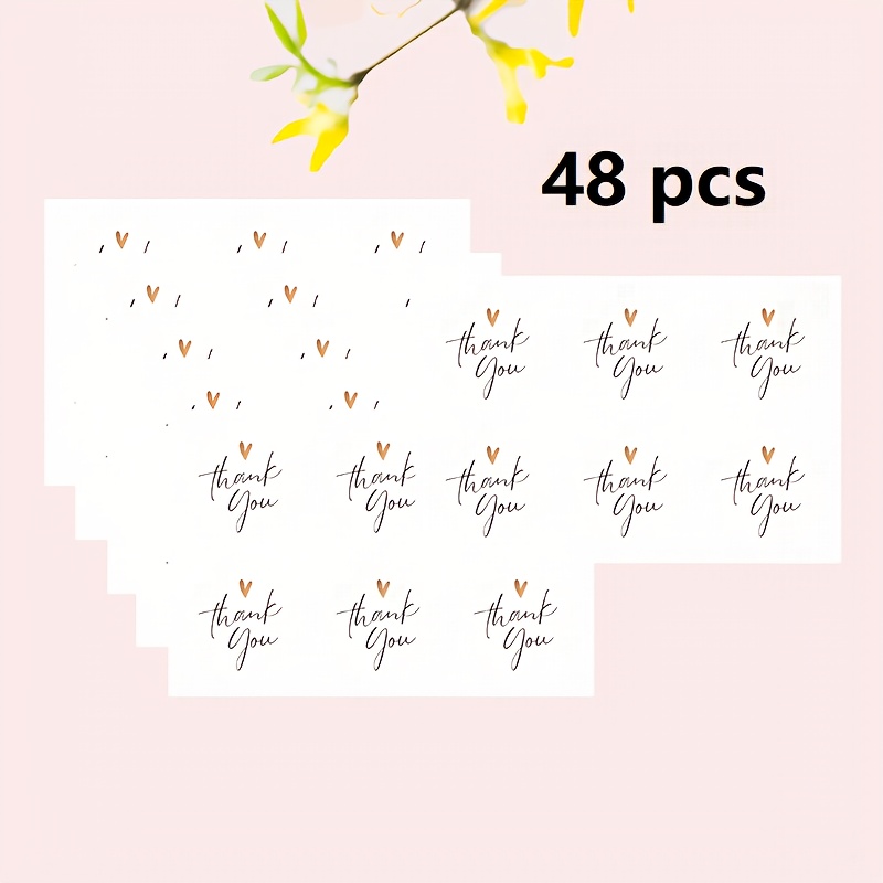 E-shop 48 Stück Runde Aufkleber im Großpackung – Einfach Abziehbar & Wiederverwendbar, 1,57 Zoll (1,57 cm) Dankeschön-Etiketten für Hochzeiten,