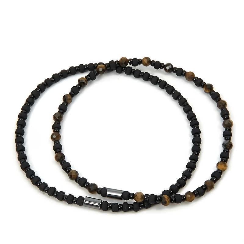 Image of Men's Handmade Moss Agate & Eye Bead Bracelet, Symbolizing Strength, & Wealth. Ideal For Daily Wear, Social Events & Gifting. Note: Natural Stones May Have .