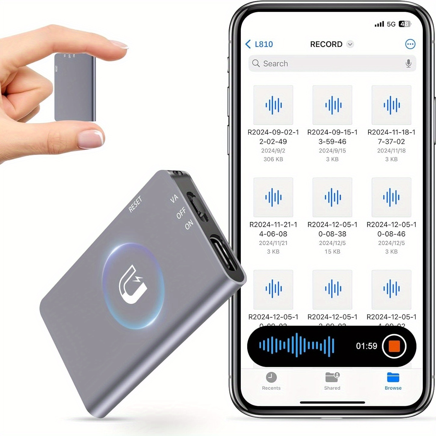 128gb large memory mini   magnetic recording   noise reduction function voice activated recorder     meetings and interviews a great gift
