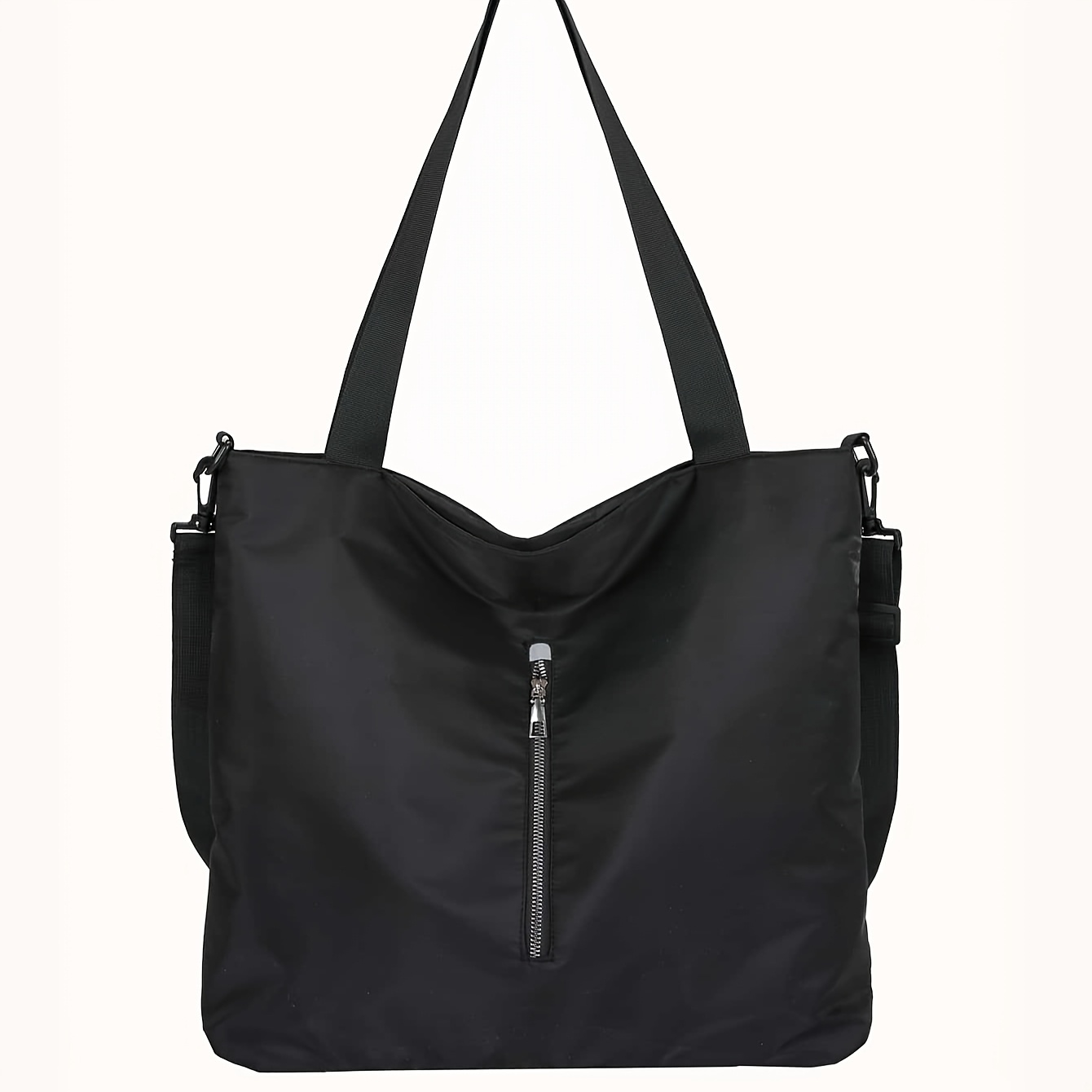 E-shop Damen Nylon-Tragetasche mit großem Fassungsvermögen – Verstellbarer Schultergurt, Reißverschluss, minimalistisches Design für Uni, Pendeln &