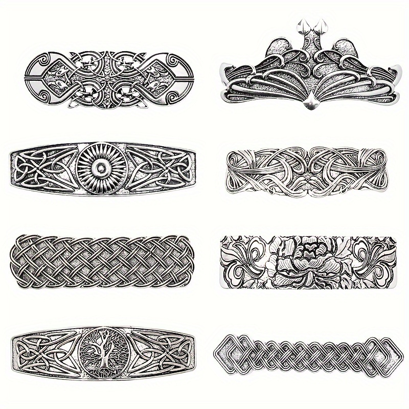 

8pcs Vintage Retro Irish Knot Viking Hairpins Inspirational Design Girls Temperament Jewelry Holiday Gift Headwear Accessory