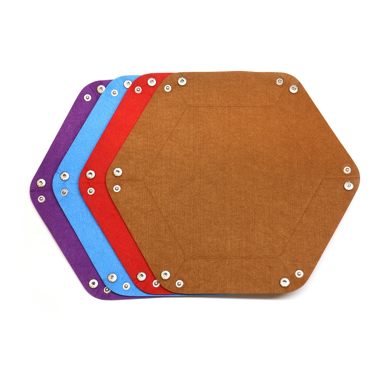 TEMU 4pcs Dice Tray, Foldable Dice Trays Hexagon Dice Rolling Tray Felt Dice Holder For Dice Games Like Rpg, And Other Table Games