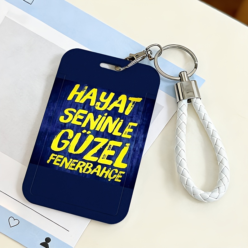 E-shop 2D Zitat Kunst Kunststoff Schlüsselanhänger mit Lanyard, geeignet für Busfahrkarten, Kreditkarten, Ausweiskarten, Studentenausweise,