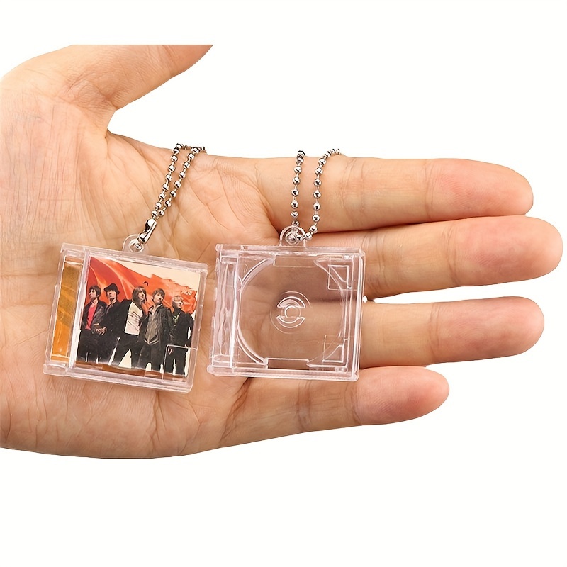 5pcs mini cd case keychains transparent plastic boxes chains - Temu