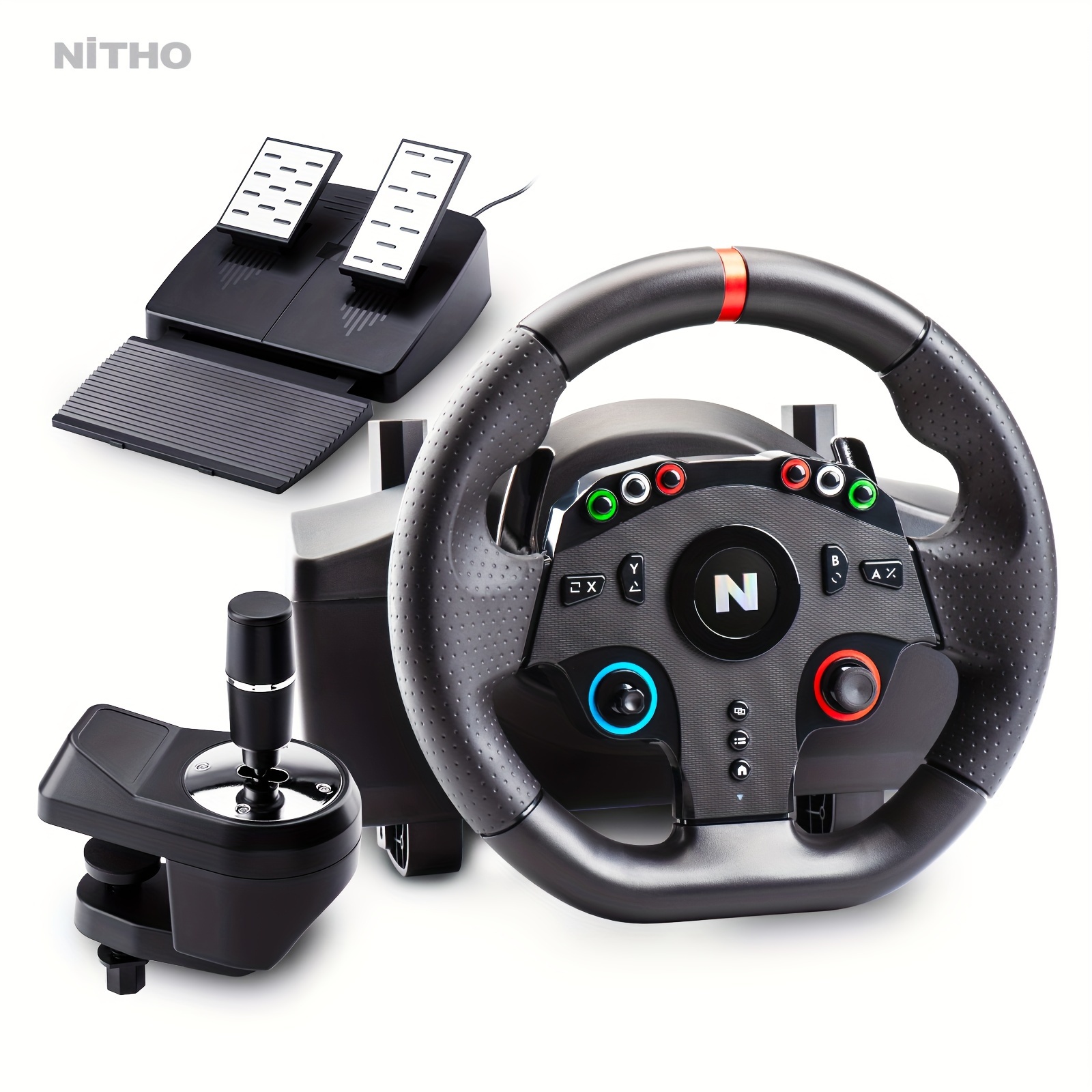 

Nitho Drive Pro Wheel Kit With Shifter And Pedals, Ergonomic Steering Wheel For Pc, Ps4, , Switch, 270 Degree 0 Dead Zone, Includes Electronic Components, Pc Gaming Car Simulator Accessory