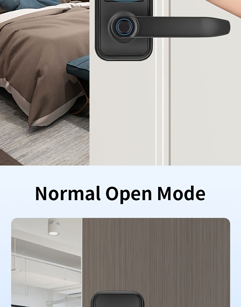 Puerta Electrónica Inteligente TUYA con Huella Digital - Cerradura Multifunción, Fácil Instalación