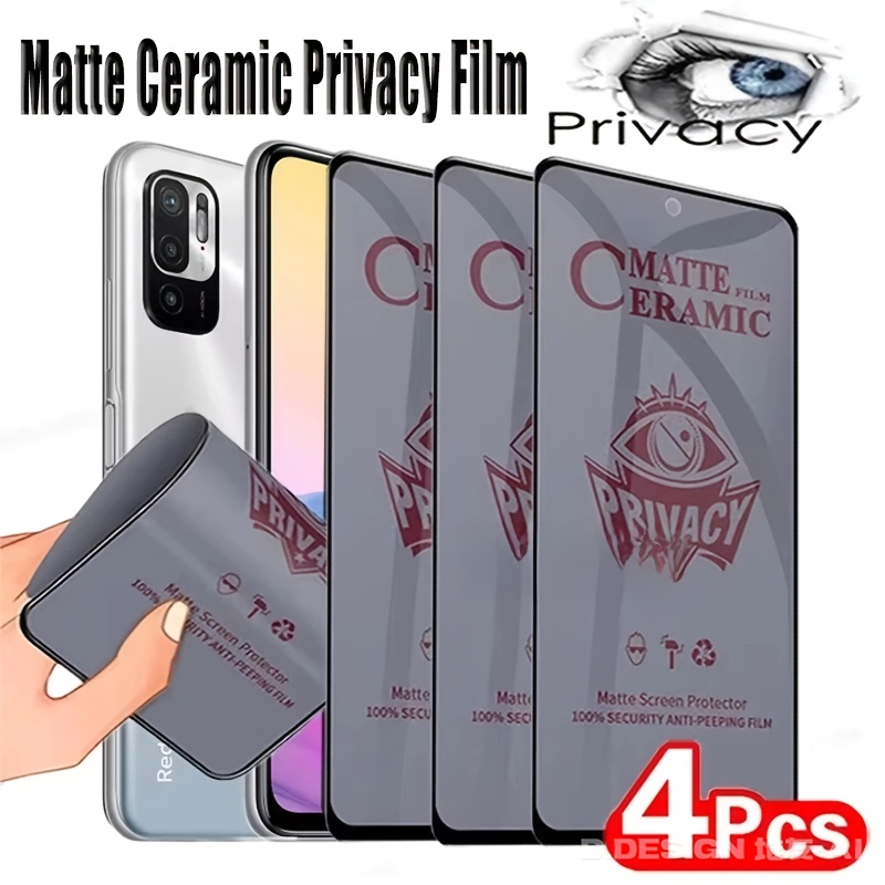 4pcs Matte Privacy Ceramic Screen Protector Compatible with Xiaomi Redmi  Note 14 13 12 11 10 12C 13C 14C for Xiaomi Mi 11T 11 Lite 5G NE 14T 13T  Pro