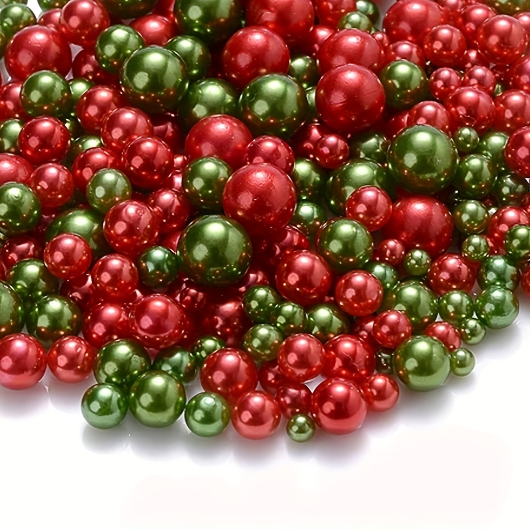TEMU 1540pcs Of Red And Fillers, Pearl Beads For Centerpiece Vases, Assorted Sizes Of Solid Beads, Artificial Pearls For Wedding And Birthday Themed
