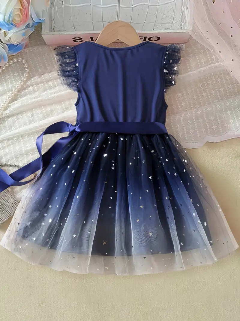 girls summer ruffle flutter sleeve dress cute star sequin - Temu girls summer ruffle flutter sleeve dress cute star sequin - Temu