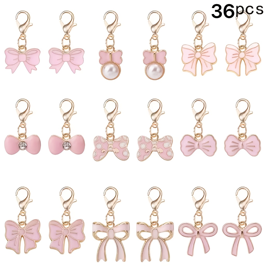 TEMU 36pcs Bow Lobster Clasp Keychains, Cute Bow Pendant, Suitable For Keys, Phones, Wallets, Car Keys, Bag Charms, Birthday Mother's Day Gift