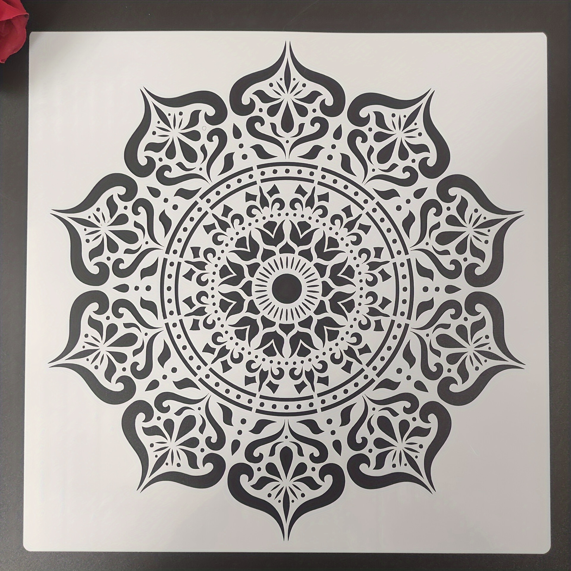 

Penhuamoban 30cm Mandala Stencil Template For Diy Art Projects On Wood, Fabric, Walls, And Floors - Plastic Craft Supplies For Stamp Embossing And Paper Cards