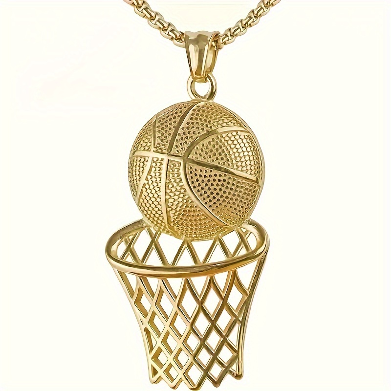 E-shop Fashion Basketballkorb Anhänger Europa und die Vereinigten Staaten Hip-Hop Kreative Halskette für den täglichen Sport