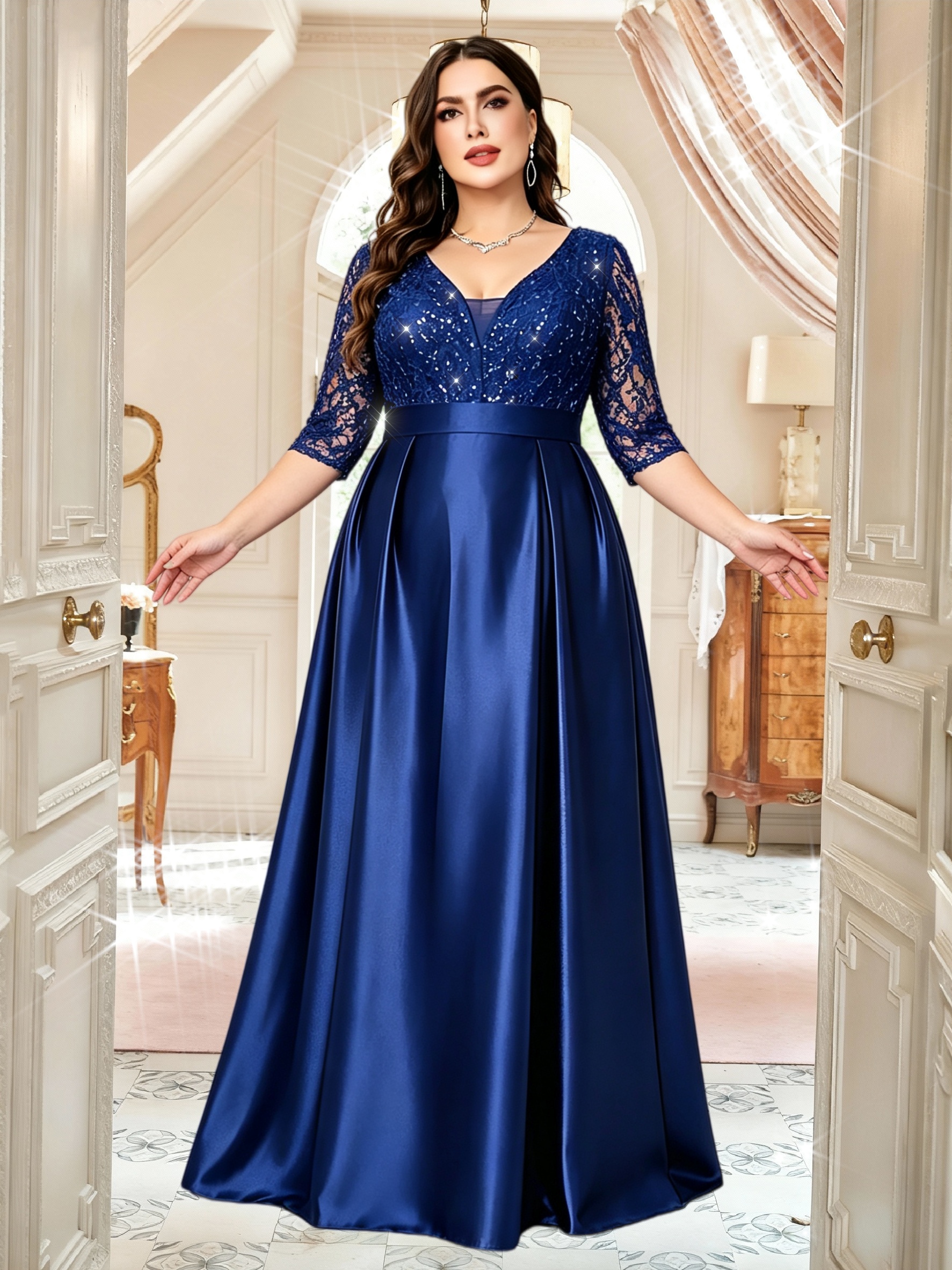 navy blue plus size dress sold on Temu Australia