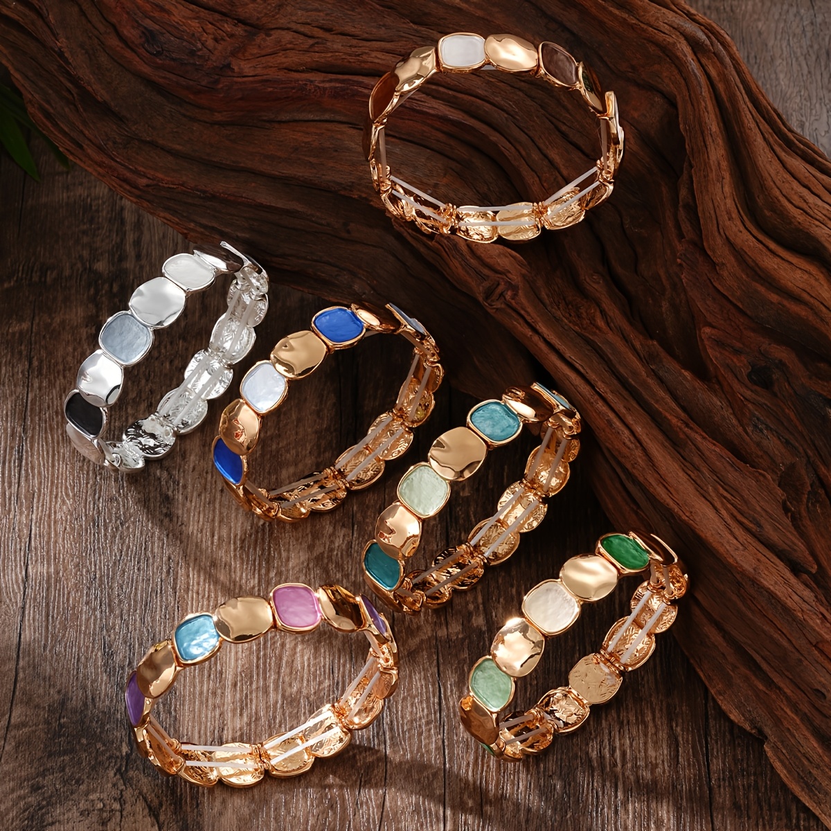 Vintage Geometric Square Bangle Bracelet for Women