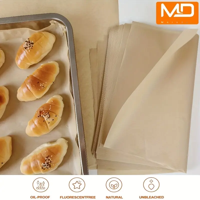 200 100 50 sheets parchment paper baking sheets pre cut non stick unbleached heavy duty baking paper 8 x6 20x15cm fits half sheet pans for baking air fryer grilling steaming oven cooking kitchen essentials product Product details 3
