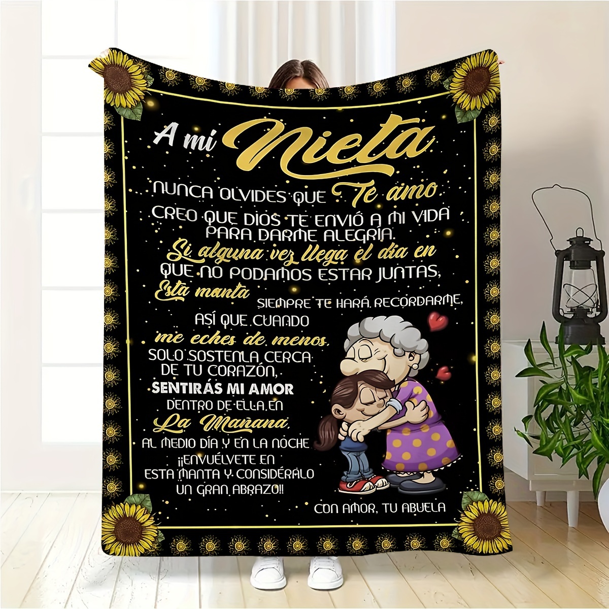 

Personalized Love Letter Blanket - Spanish Text, 39.4"x27.5" (100cm X 70cm), Contemporary Style, Machine Washable, Printed Design, , Soft And Comfortable, Suitable For All