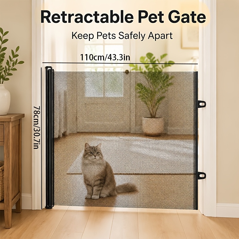 TEMU Barrière Anti-Fuite pour Animaux de Compagnie, Clôture Anti-Cat Perçage, Protection Escalier Télescopique pour Animaux, Barrière de Porte pour