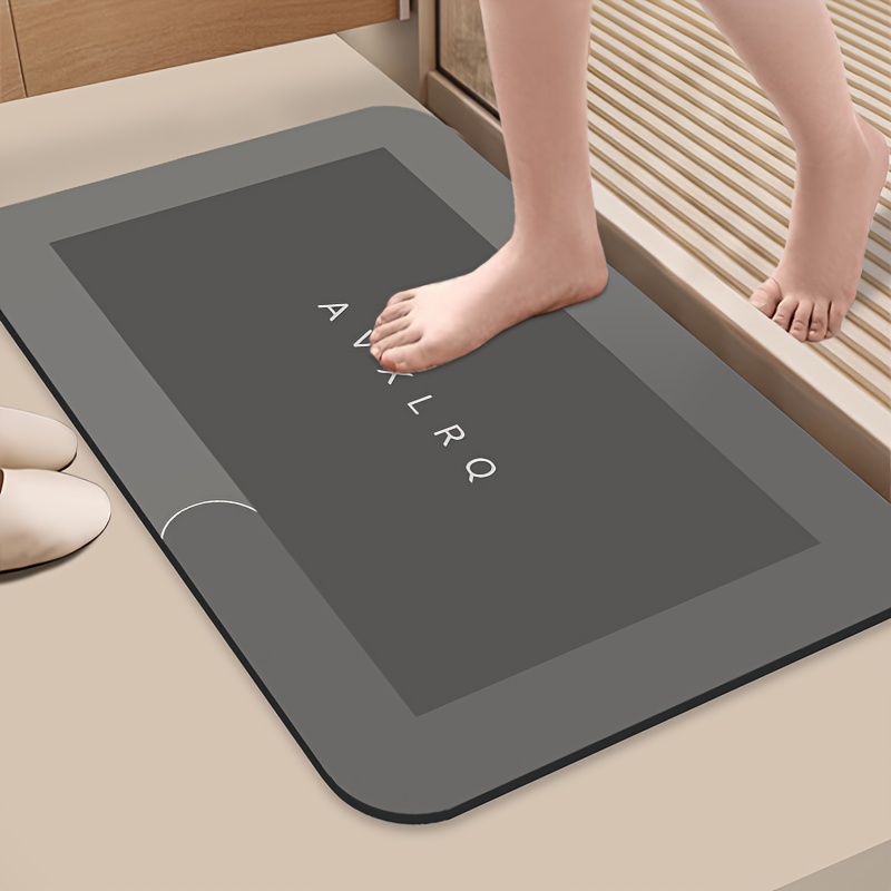 TEMU Super Absorbent Diatomaceous Earth Bath Mat - Fast Drying, Non Slip, Soft And Comfortable Bathroom Floor Mat, Pet Feeding Mat, Suitable For