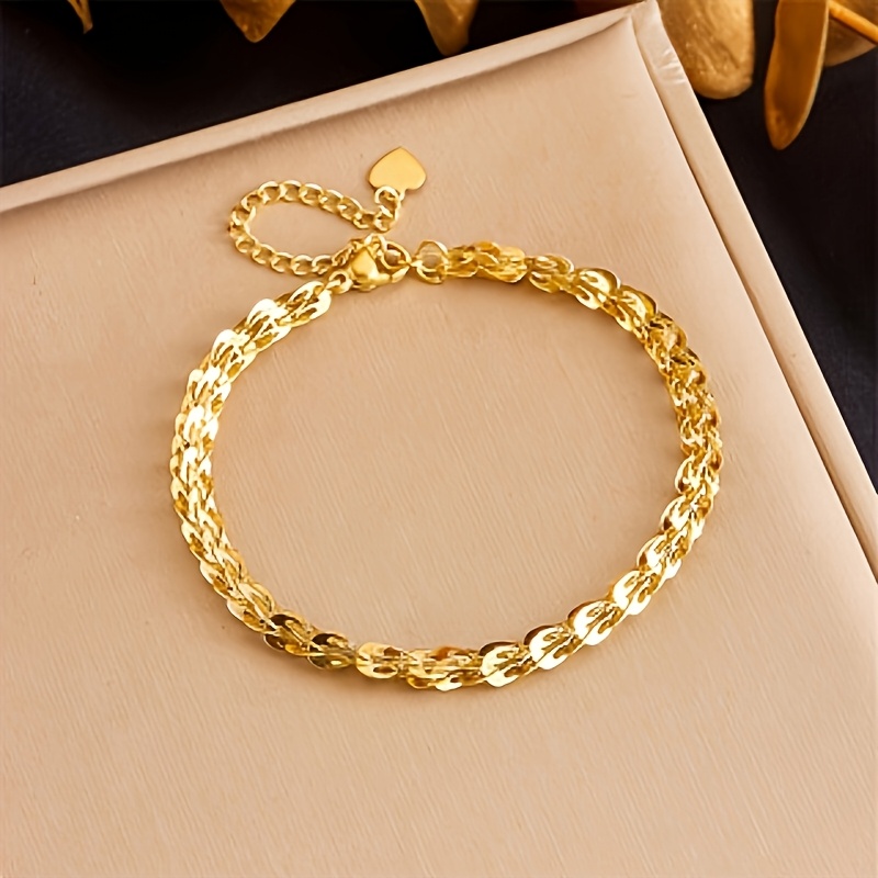 TEMU Bracciale da donna in acciaio inossidabile 304, design elegante, bracciale da donna in acciaio inossidabile facile da indossare, accessorio ed