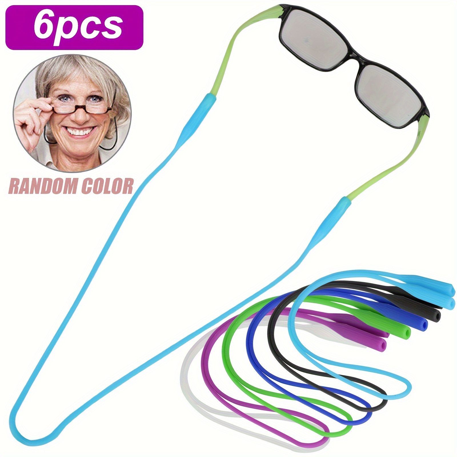 

6 Pcs Eyeglass , Assorted , , -slip For & - Package