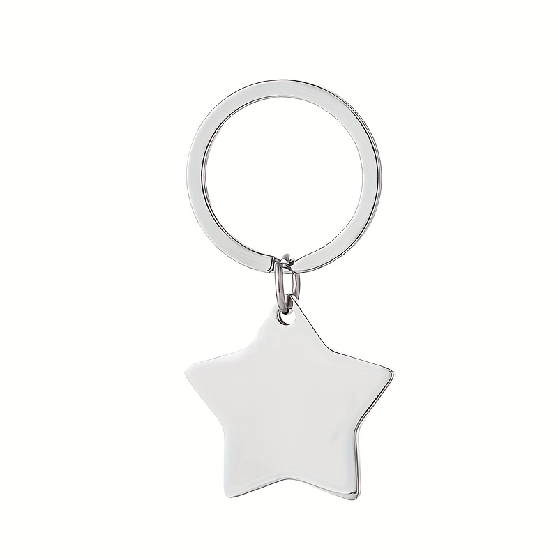 TEMU 1 Portachiavi Personalizzato in Acciaio Inossidabile a Forma di Stella, Testo Inciso al Laser su Acciaio Lucido, Pendente Elegante, Regalo Unico