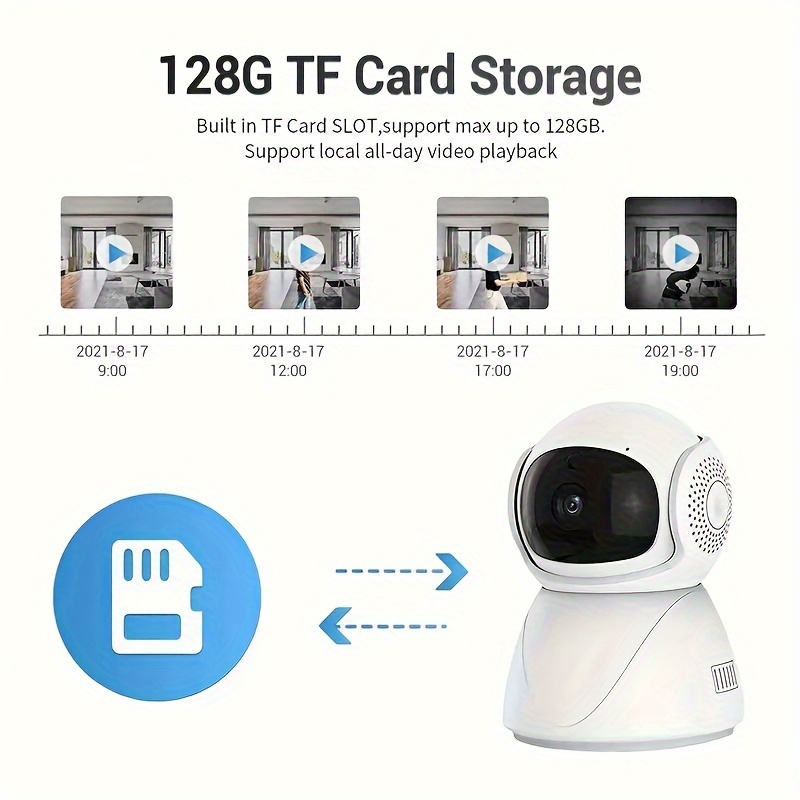 Wireless Wifi Security Home Camera, Pet Monitor, Smart IP Camera - Wireless, Night Vision for Home Security (Cloud-Enabled, Memory Card Not Included, Cloud storage is chargeable), Two-way Voice, High Security details 5