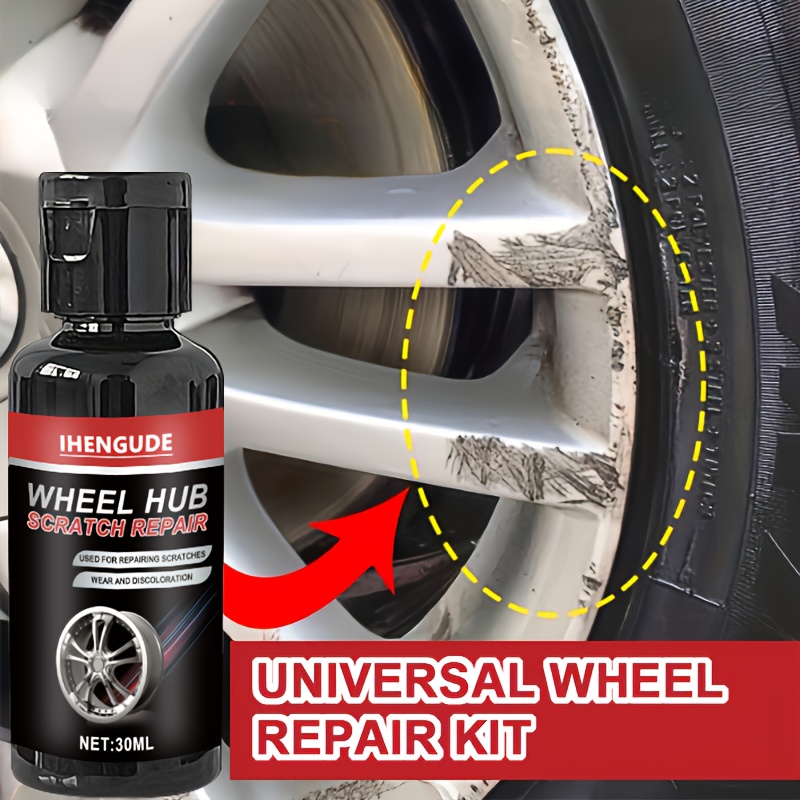 Universal Wheel Hub Repair Kit - for Scratches, Wear and Color Change Repair - Refurbish Wheel Rims, Remove Oxidation, Restore Original Shine, Plastic Material, Automotive Maintenance, Sleek Packaging