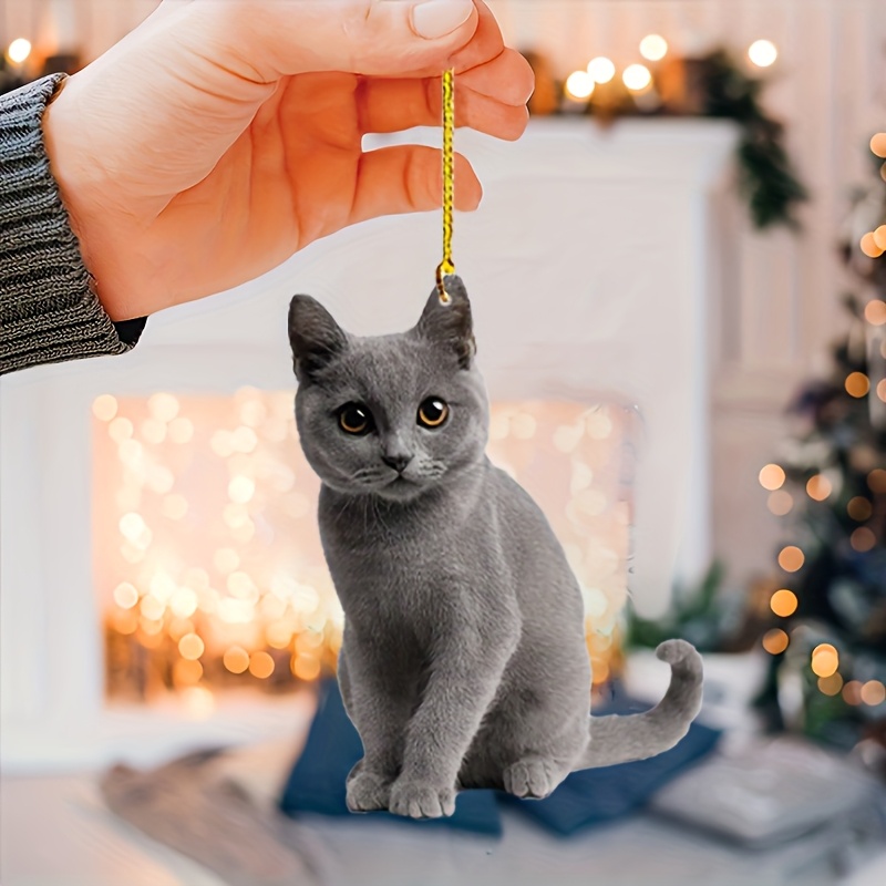 

2-pack Whimsycat Contemporary Acrylic Ornaments, Hanging Decorations For Christmas And New Year, Ideal For , Car Interior, And