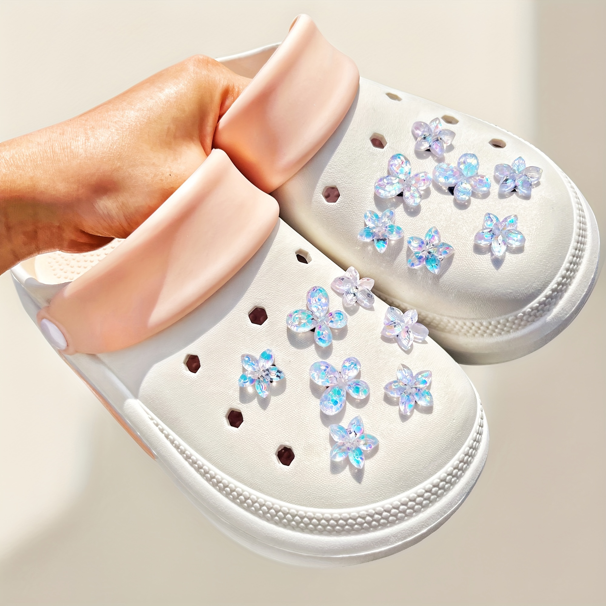 tira de 14 piezas de charms de zapatos   de flor para zapatillas, zapatos de jardín, sandalias y zapatillas - plástico resistente, resina, fáciles de usar - accesorios de regalo de   decorativos para fiestas detalles 2