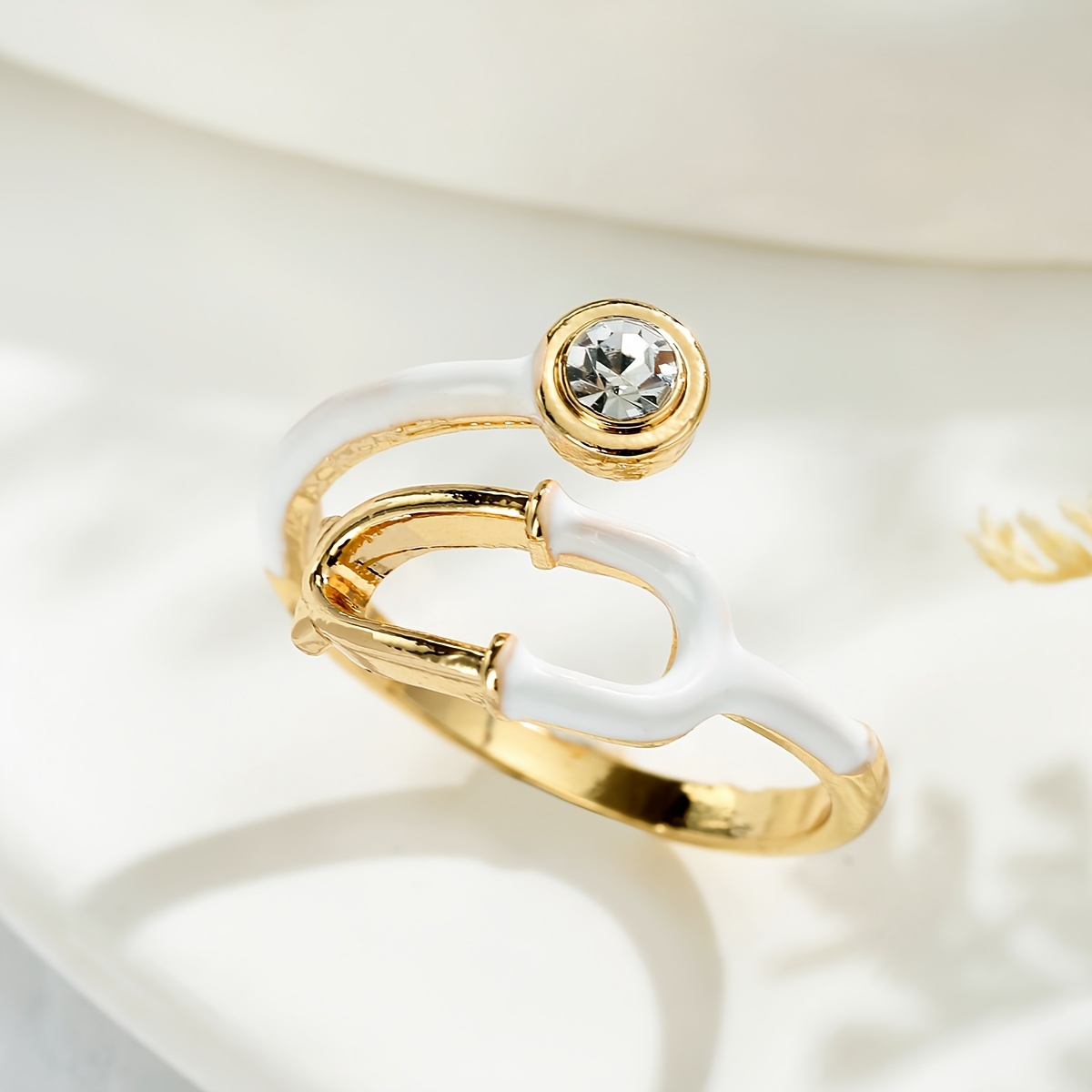 Image of 1pc Fashionable Creative New Style Stethoscope Ring, Personalized Creative