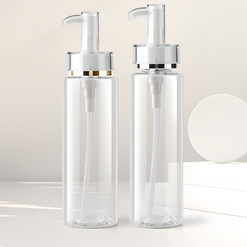 pressure pump acrylic lotion dispensing bottles in 100 150 200ml sizes suitable for water based emulsified cosmetic toner bottles made of transparent plastic   used for filling lotion distribution bottles