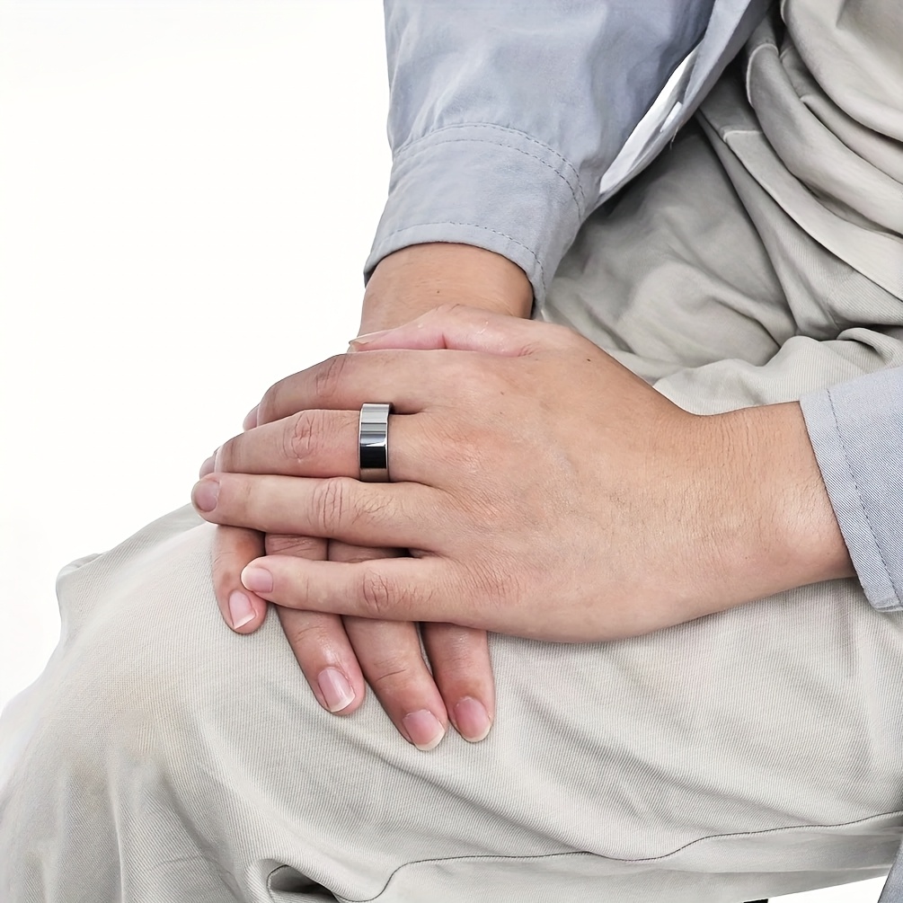 Customized Minimalist Men's Ring with Personalized Text