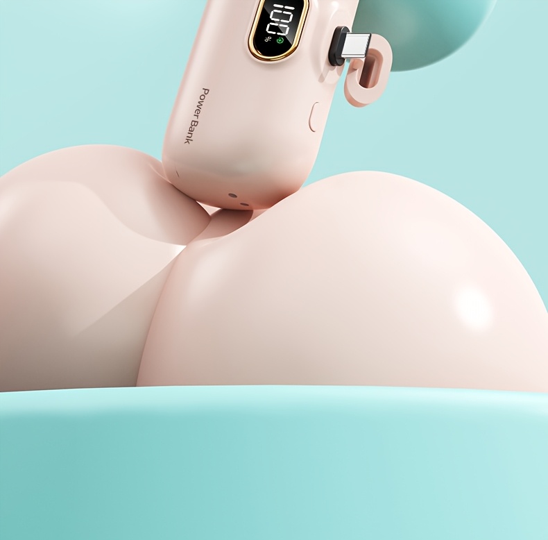 迷你便携充电宝5000毫安，带led电量显示，体积小巧容量大，22.5w超级快充，内置type-c接口，轻便易携，适用于三星/小米/ 等手机，应急备用电源, 旅行充电器,轻量化充电器,时尚移动电源,可靠的移动电源,usb-c 充电器,户外爱好者,科技爱好者 商品详情 8