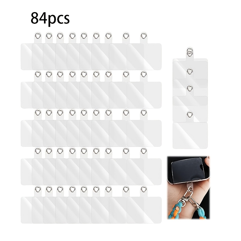TEMU 84pcs Universal Phone Lanyard Label, Phone Lanyard Label, Suitable For All-inclusive Phone Cases, Suitable For Outdoor And Travel Protection.