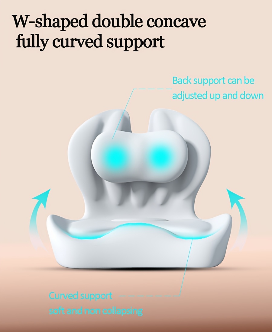 ergonomic memory foam office chair cushion lumbar support for car seats relaxing waist pillow with soft non woven fabric cover prevents collapse postpartum discomfort   in   blue black Product details 2