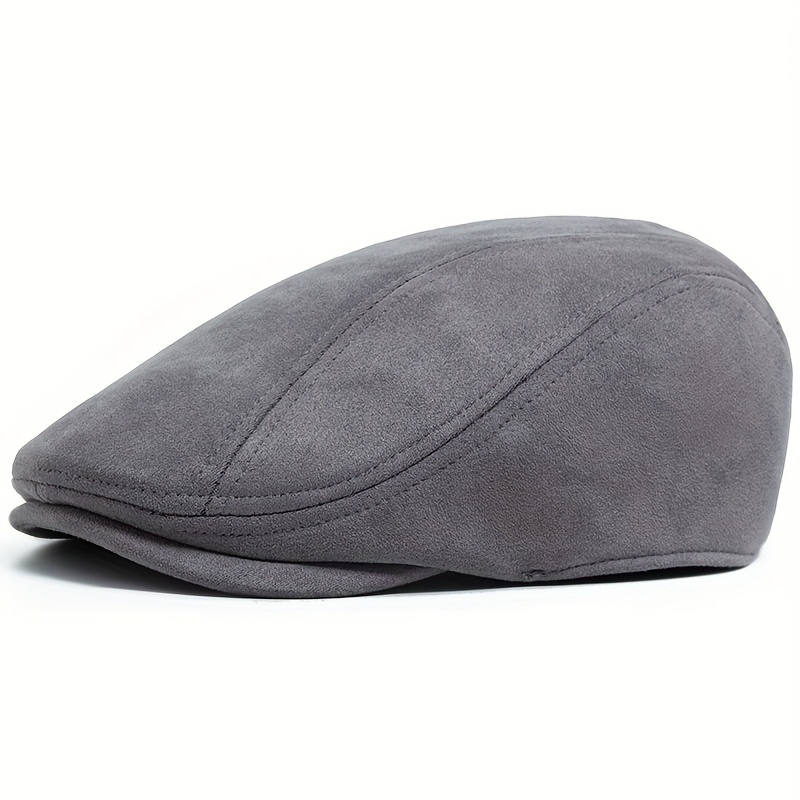 E-shop 2D Flat - Herbst Winter Baskenmütze Mode Vintage Herren Damen Newsboy Hut Lässige Flache Sonnenblende Kappe Vintage Baskenmützen für 55-59 cm