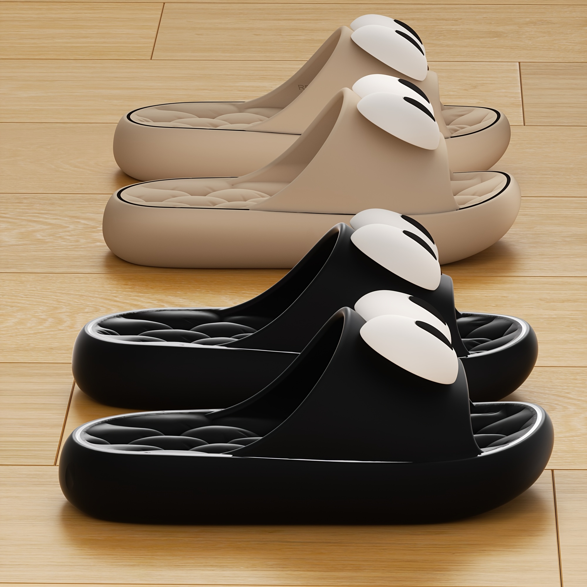 2025 New Casual Slippers with Large Eyes Design - Non-Slip, Thick Sole, EVA Material, Perfect for Indoor & Outdoor Use, Odorless, Comfortable, And Stylish