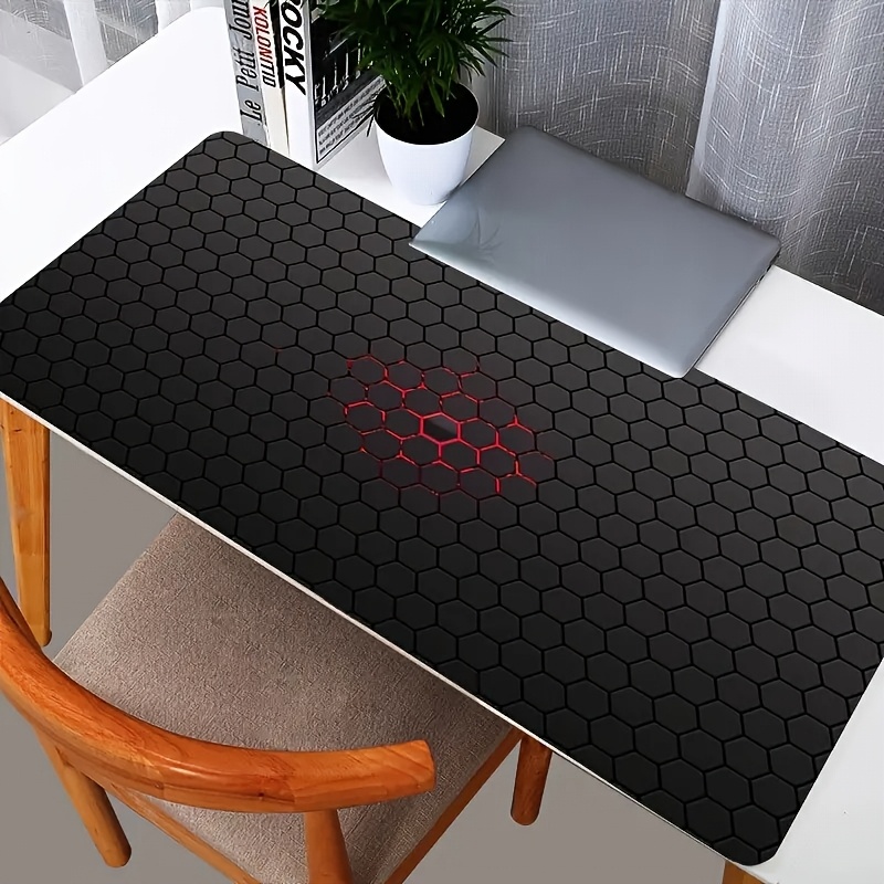 

1pc, Hexagonal Honeycomb Pattern Mouse Pad - Large Size, Non-slip, Multi-functional For Gaming, Office & Travel, Abstract Art Design, Polyester Oblong Keyboard Mat For Esports