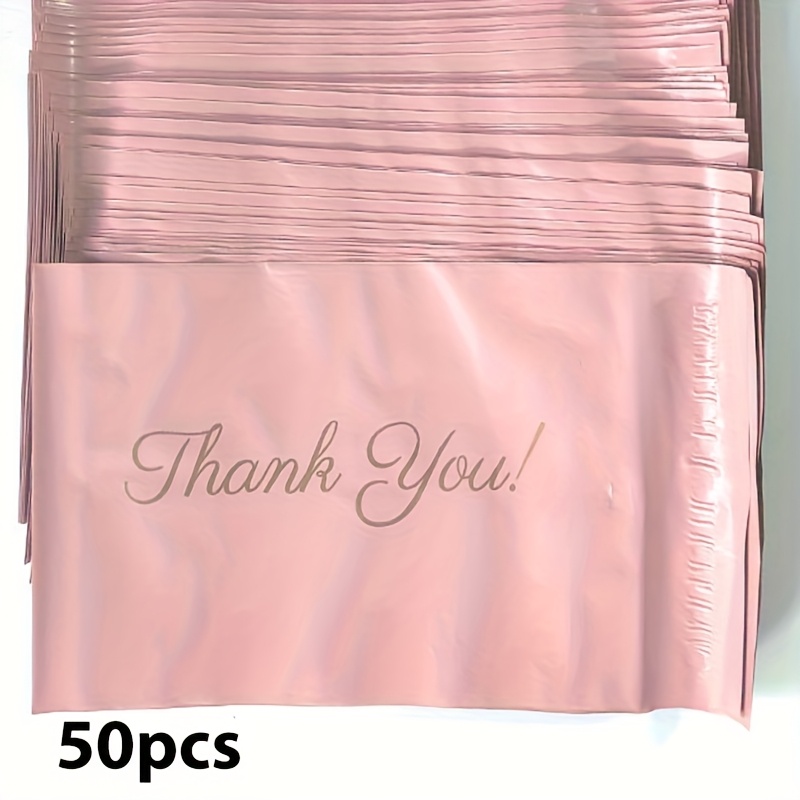 E-shop 50 Stück rosa Dankeschön-Kuriertaschen, Versandtaschen für den Transport von Kleidung, Kleinteilen allgemeinen Waren per Post, geeignet als