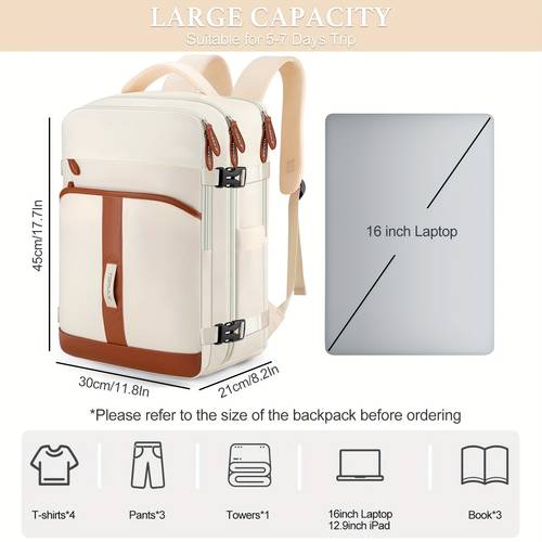 travel backpack large capacity flight approved carry on backpack for men women luggage weekender bag large suitcase backpacks