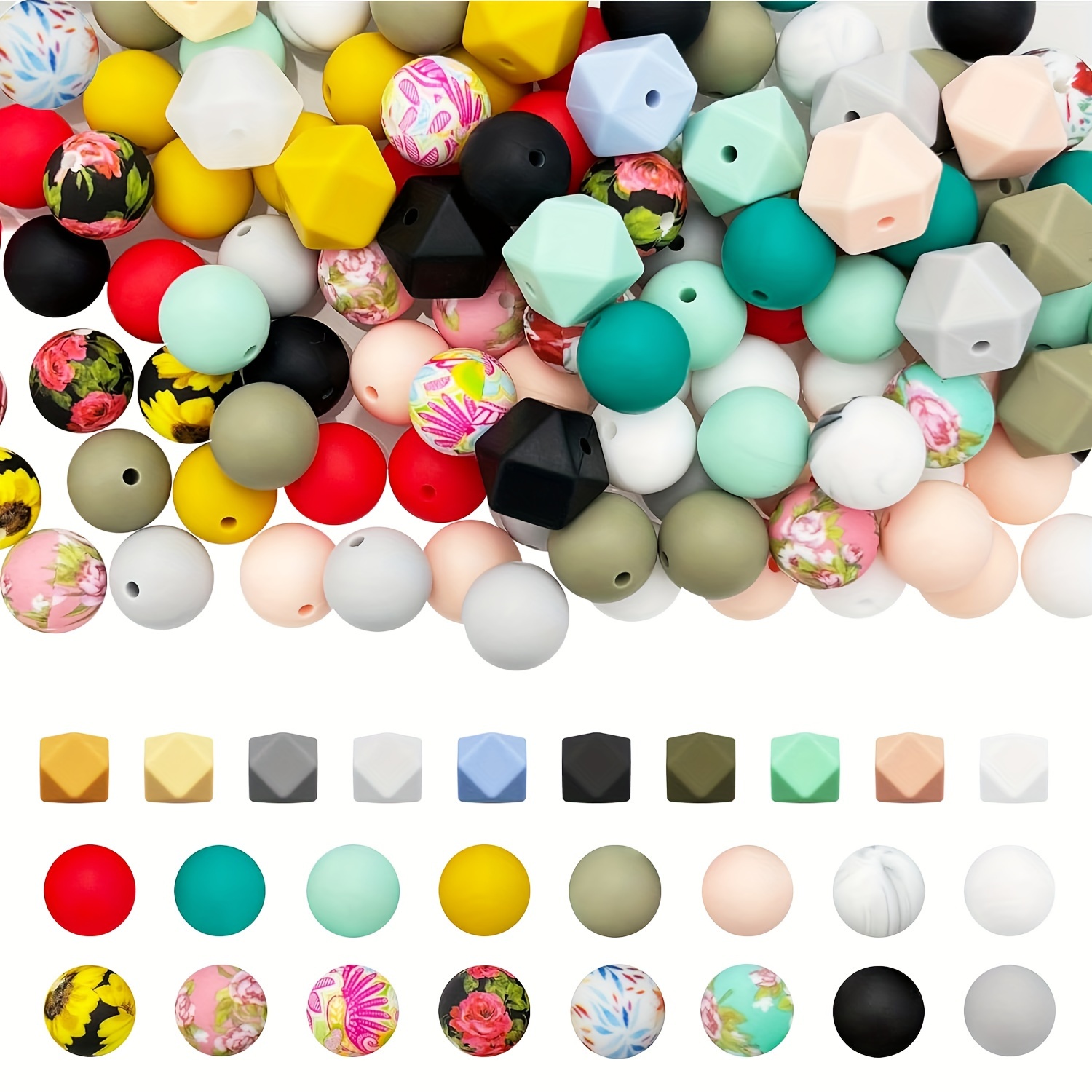 

150pcs , 15mm 14mm For Bracelet, Keychain Kit, Round , Matching Mixed For