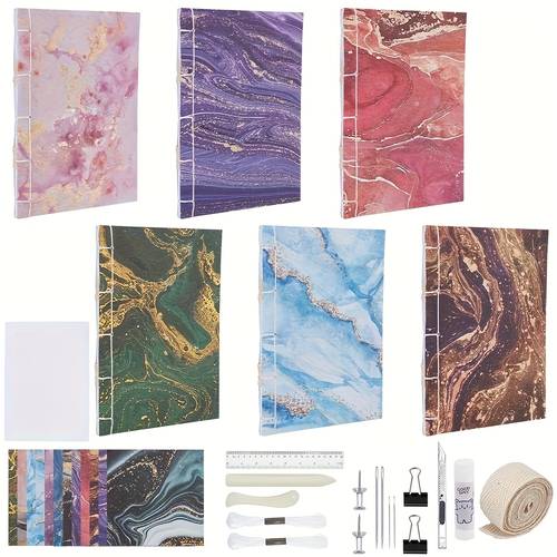 1pack bookbinding kit for beginners japanese stab binding notebook journal kit craft for adults complete bookbinding supplies with thread sewing needles paper and other tools a6
