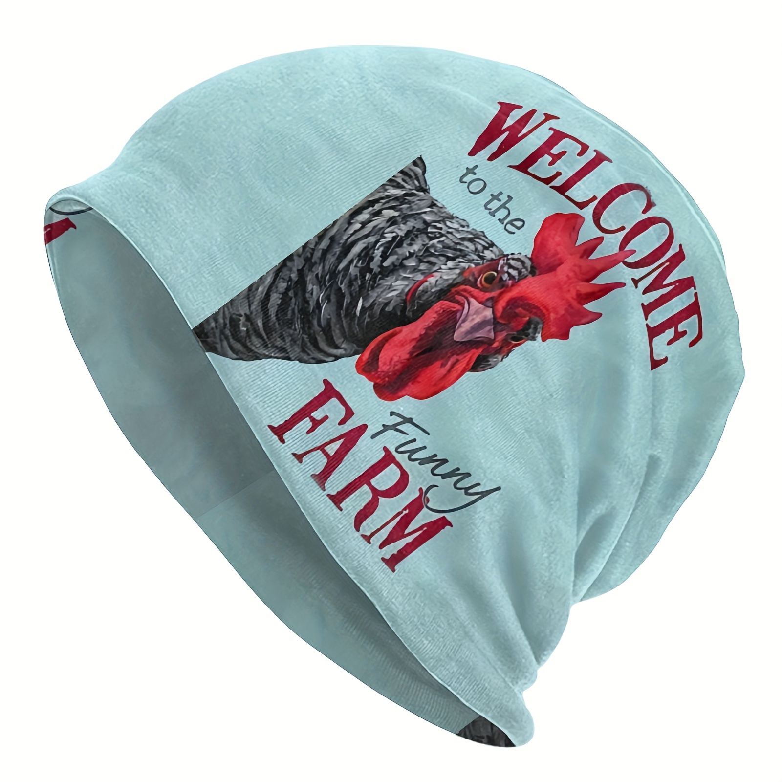 1pc Welcome To The Funny Farm Country Cottage Chicken Coop Beanie