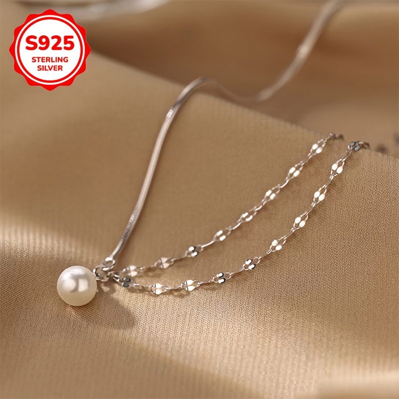 925 Sterling Silver Double Layered Necklace, Hypoallergenic Choker