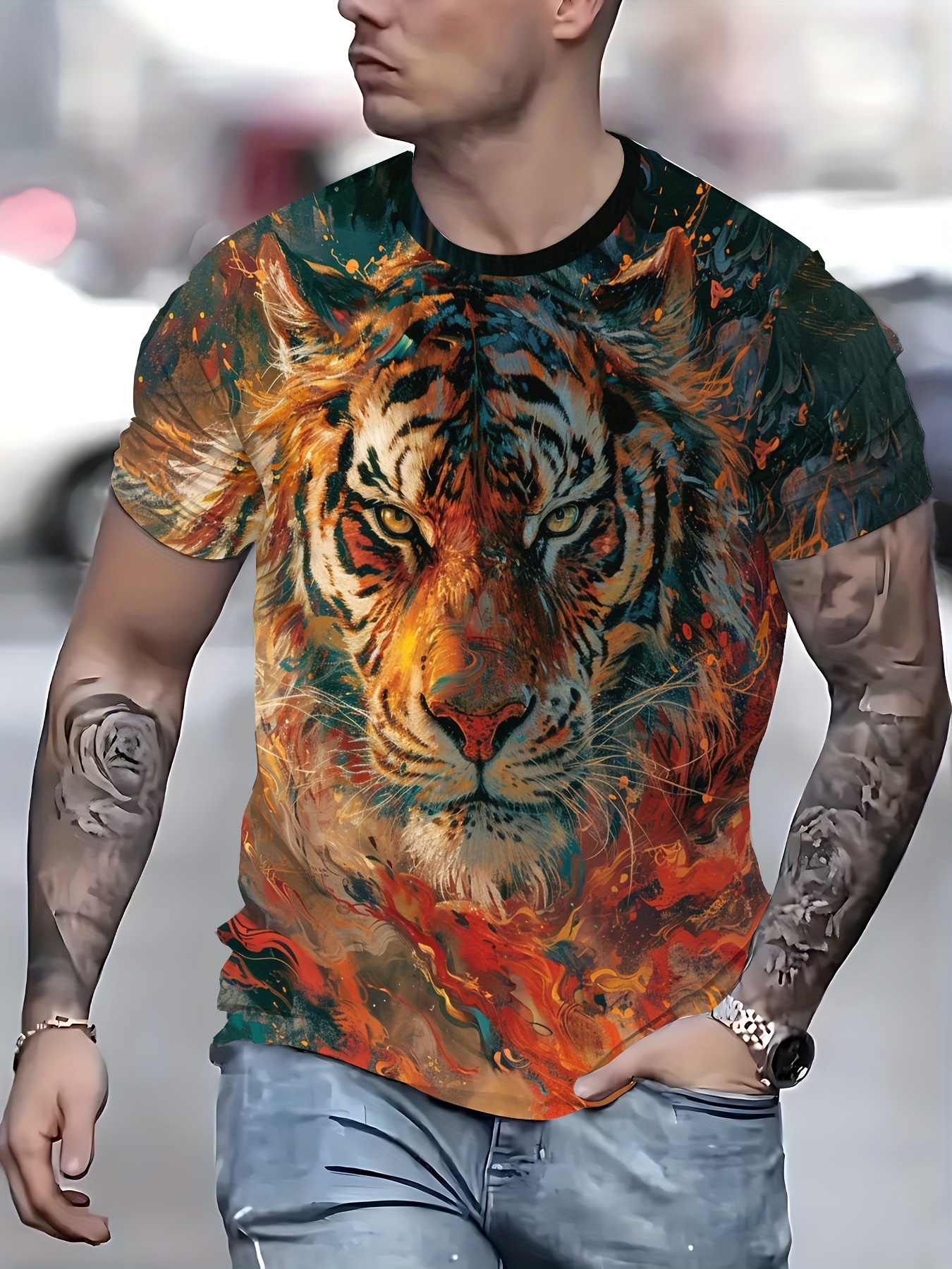 T-shirt Unisex Con Stampa 3D Teschio Viking - Maglietta Manica Corta In Misto Poliestere