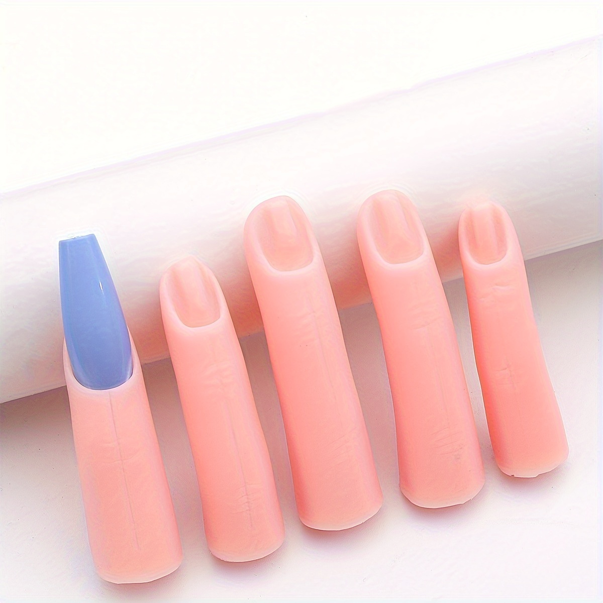 TEMU 5pcs Hypoallergenic Nail Art Practice Fingers With Magnetic Base, Nail Tips