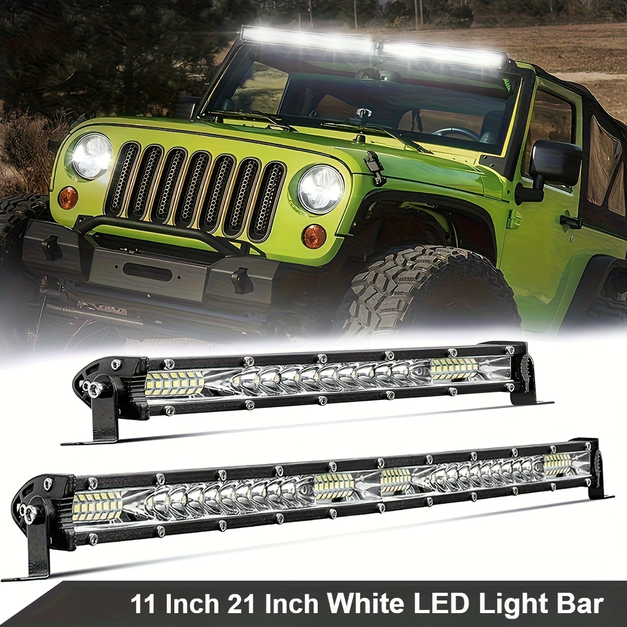     lighting 11 inch 21 inch led light bar off road 12v 24v led white light bar led work light for   suv utv driving 4x4   suv boat