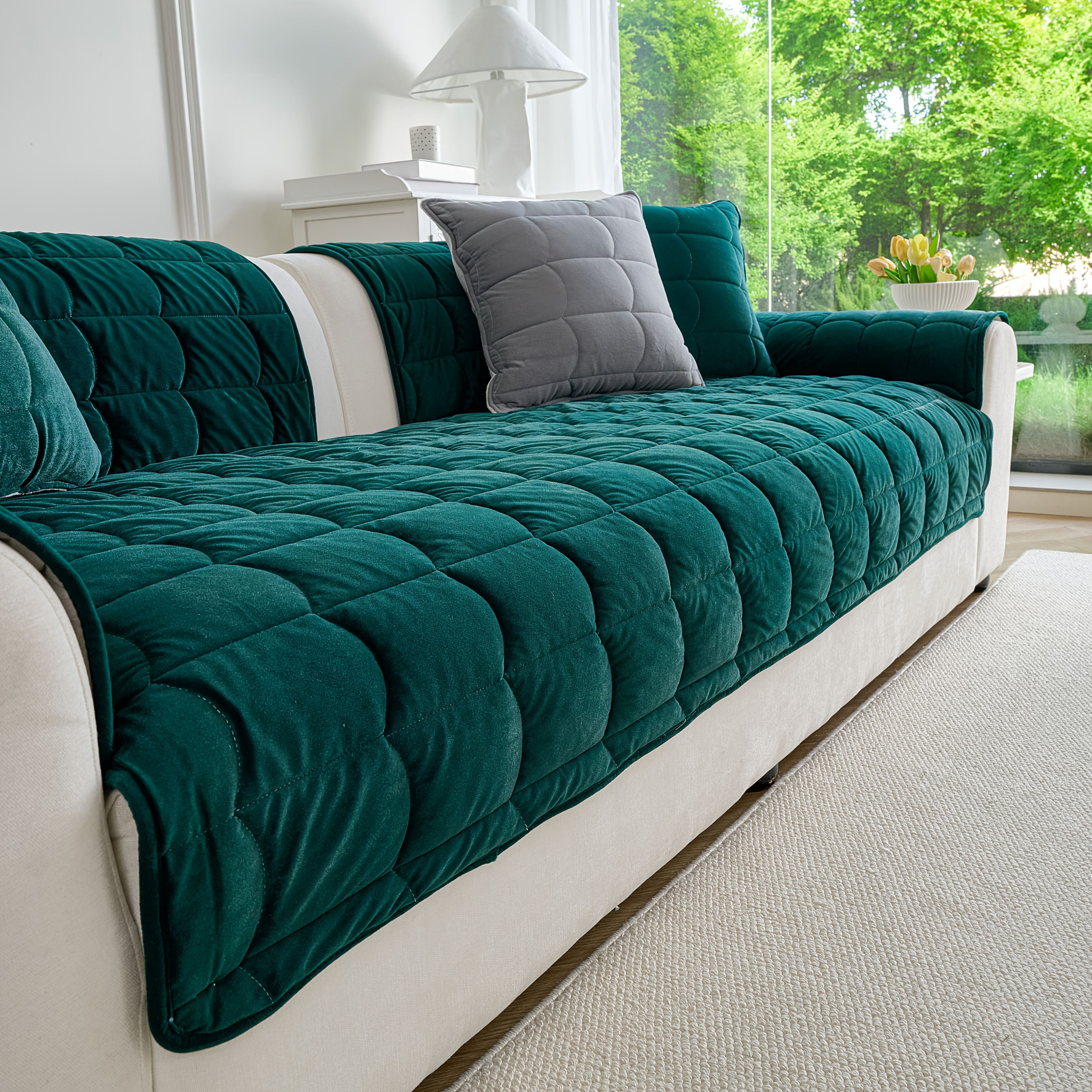 TEMU 1pc Cover, Style Sofa Cushion, Solid Color Minimalist Style, Light Luxury Cushion Protector, Use Sofa Pad, Pet-friendly Protective Mat,